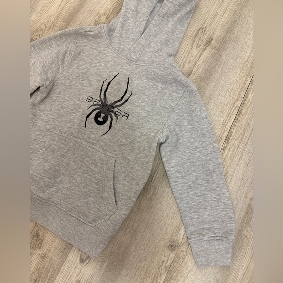 Spyder boys gray small 7/8 hooded sweatshirt - Picture 3 of 8
